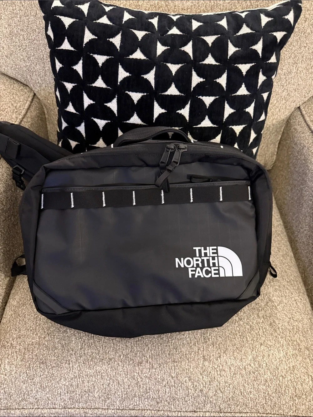 The North Face Black Messenger Sling Bag with White Logo